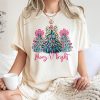 Merry And Bright T-Shirt, Merry And Bright Christmas Tree Coquette , Preppy Merry Christmas T-Shirt, Christmas Coquette