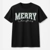 Merry Christmas T-Shirt, Retro Women'S Holiday ,Trendy Christmas T-Shirt, Womens Christmas Outfits, Xmas Gift