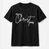 Merry Christmas T-Shirt Elegant Red With White Script Letter Design ,Classic Holiday Style, Christmas Outfit