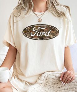 Ford Oval Logo With Camouflage Pattern T-Shirt
