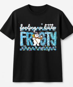 Feeling A Little Frosty With Snowman, Snowflakes, And Christmas Lights T-Shirt