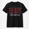 Merry Christmas T-Shirt, Buffalo Plaid Family, Cute Winter Holiday For Women, Cozy Top, Xmas Gift